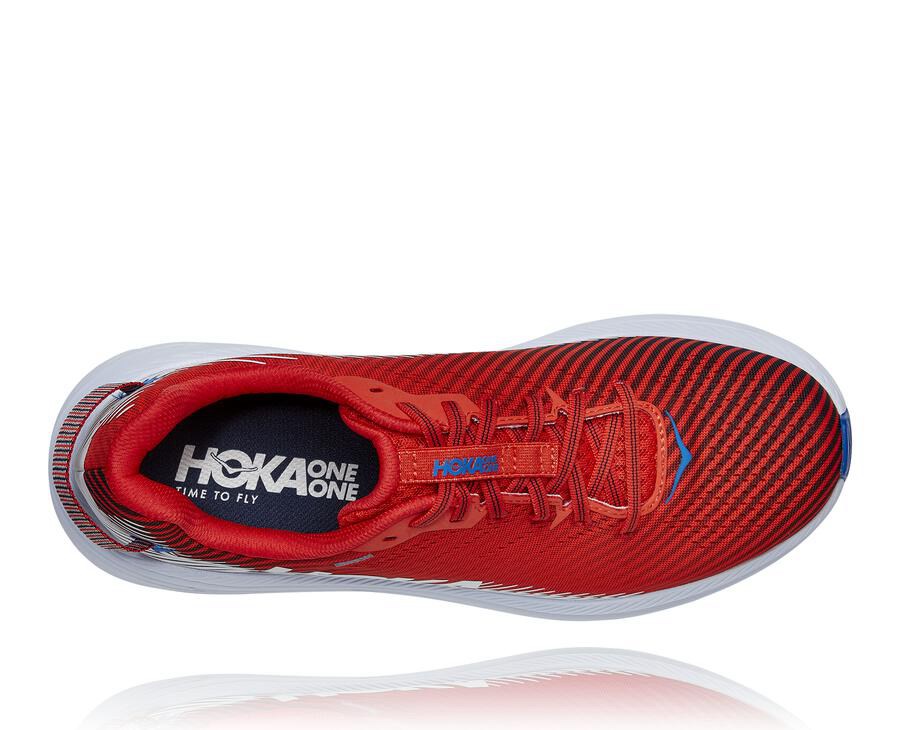 Hoka One One Mens Running Shoes - Rincon 2 - Red/White - IZRT30172